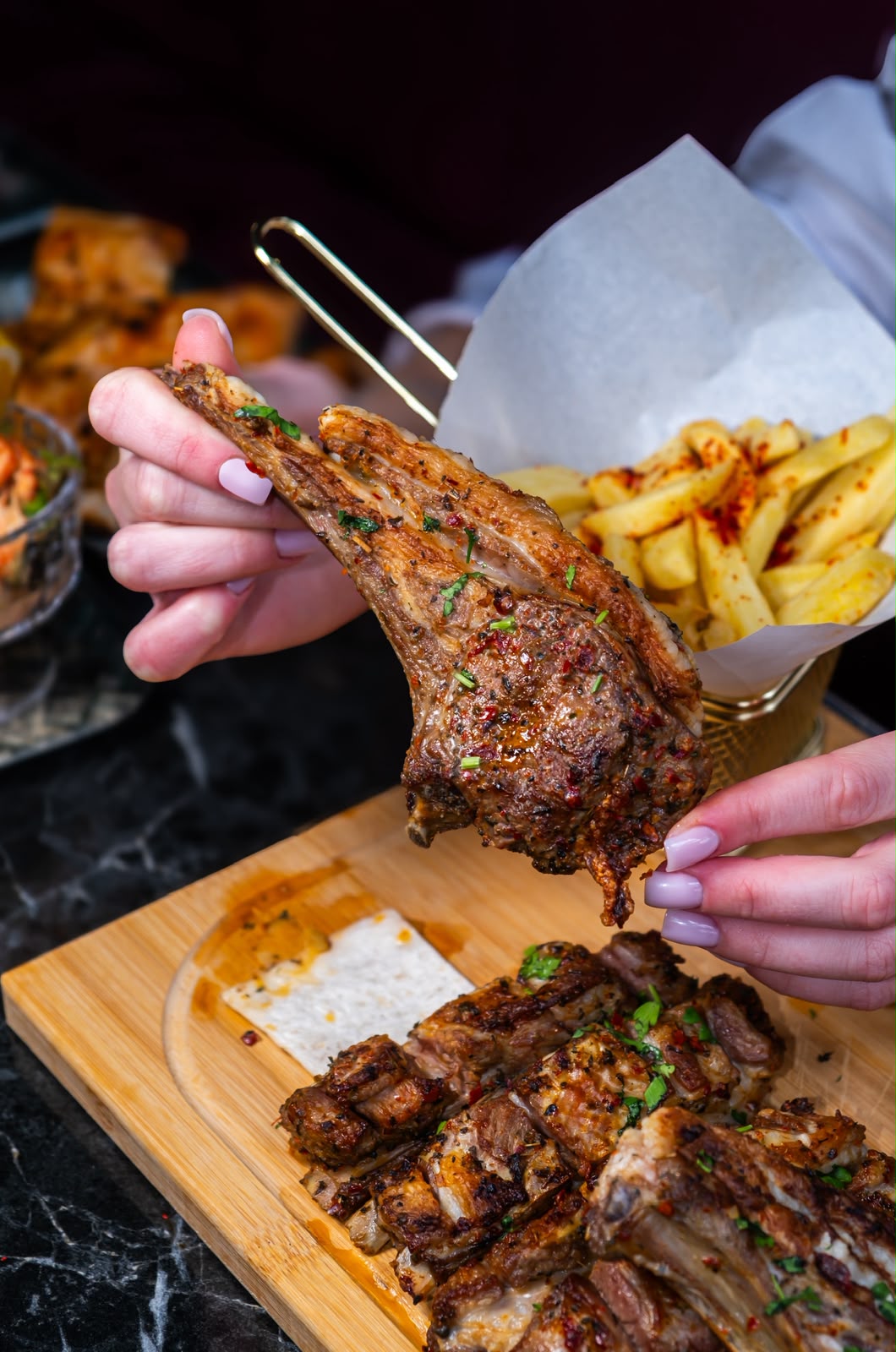 Takeaway Menu - Grilled Lamb Chops and Fries